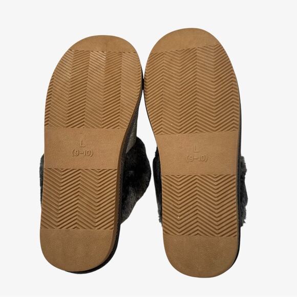 Foco Womens L Seattle Seahawks Glitter Moccasin Slipper Open Back Faux Fur Fuzzy - Picture 8 of 11